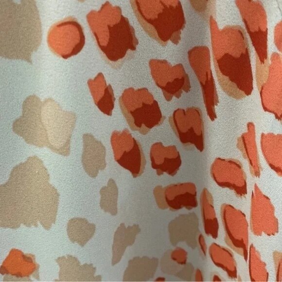 Cabi Womens go to blouse orange beige leopard print size medium - Picture 10 of 11